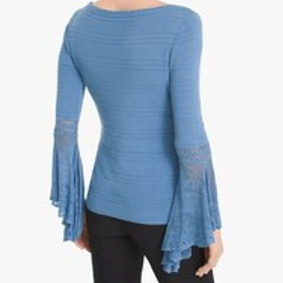 WHBM Women's Petite Flutter Sleeve Sweater PXS NEW - Picture 10 of 11
